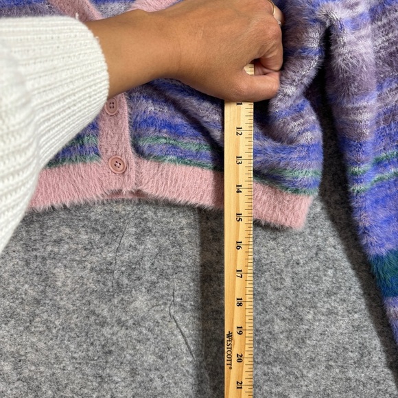 Sunday Best Aritzia Reese 90s Y2K Striped Fleece Cardigan Size Medium - Picture 9 of 14